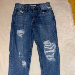 Ripped blue jeans!!